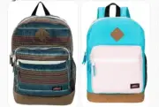 2x New Genuine Dickies Unisex Varsity Backpack, Light Blue/Pink &Brown/Blue