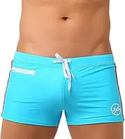 [FEOYA] Mens Swimwear Shorts Square Leg Quick Dry Swim Briefs Adjustable Bathing Suit Swim Trunks for Men
