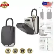 Freestanding Key Lock Box with Protective Cover - 4-Digit Code Safety for Homes