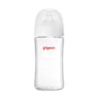 在飛比找Yahoo奇摩購物中心優惠-PIGEON 貝親 第三代母乳實感玻璃奶瓶240ml-純淨白