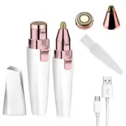 Facial Hair Remover for Women,Nose Hair Trimmer Rechargeable 2-1 Eyebrow Razo...