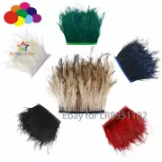 Australia Ostrich feathers EMU Feather by the Metre matching satin trims Diy