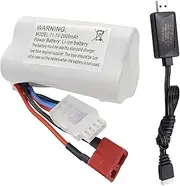 Fytoo 11.1V 2000mAh 3S Lipo Battery with T Plug and USB Charging Cable Suitable for R608 2104 Remote Control Ship 210E 200E RC Car High-Speed Drift Model Toy Car Battery