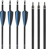 12 Pack Archery 31 Inch Hunting Carbon Arrow Spine 500 Targeting Practice Arrows with Removable Tips Arrowhead Arrow Quiver Tube for Hunting Recurve Compound Bow