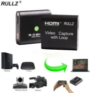 Loop Out USB HDMI Video Capture Card Live Streaming Record PS4 Switch DVD Camera