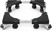 W B D WEIBIDA Washing Machine Base with 8 Padded and 4 Lockable Wheels, Load Capacity 300 kg Base for Washing Machine, Adjustable Width 40-62 cm, Height 11-12.5 cm, Washing Machine Base