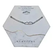 Unwritten Cubic Zirconia Initial Link Bracelet Silver Plated "B" NWT