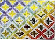 Set of 3 - Irish Chain Quilt Portfolio Boxed Note Cards by Carol Wilson. 10 embossed 4x5 Die-Cut Notecards and Matching Envelopes in Decorative Gift Box with Magnetic Flap. NCP2361
