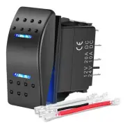 Waterproof Rocker Switch Toggle ON/Off/ON DPDT 7Pin 12V 24V Jumper Wires Winc...
