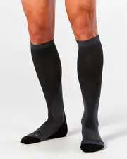 Perf Run Compression Socks, 2XU, XL, Titanium/Black, Male