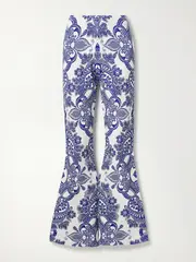[Etro] Etro - Jacquard-knit Flared Pants - Blue - IT38 IT 38 Blue