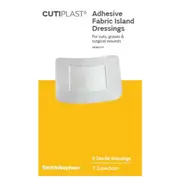 Cutiplast Adhesive Fabric Island Dressings 7.2cm x 5cm 5 Pack by Smith & Nephew