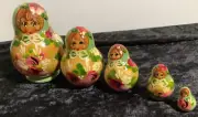 Floral 5 Piece Russian Nesting Dolls Matryoshka, Hand Painted