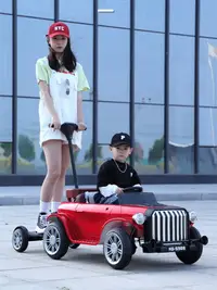 在飛比找樂天市場購物網優惠-兒童電動車四輪遙控汽車可坐大人男女寶寶玩具雙人座親子遛娃童車