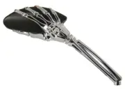CHROME & BLACK SKELETON HAND MIRRORS ALL HARLEY MODELS (47021)