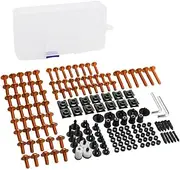 Motorcycle Fairing Bolt Kit for Hon┐da for Cb750 for CB919 for Cb900f Motorcycle Accessories Complete Full Fairing Bolts Kit Screws Nuts Clips(Orange)