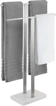 Standing Towel Rack 2-Tier Towel Rack Stand with Marble Base for Bathroom Floor