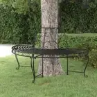 vidaXL Half Round Tree Bench √ò160 cm Black Steel