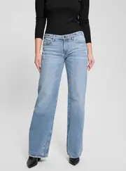 GUESS Blue Low Rise Slouchy Denim Jeans in Mid Wash Size: 30