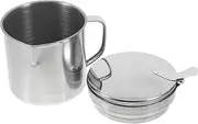 NAMOARLY Oil Filter Pot Oil Storage Container for Kitchen Grease Strainer Strainers for Kitchen Oil Container Kitchen Grease Can for Kitchen with Strainer Oil Dispenser Stainless Steel