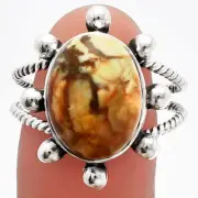 Natural Rosetta Picture Jasper 925 Sterling Silver Ring s.9.5 Jewelry R-1268