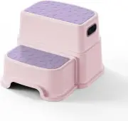 2 Step Stool for Kids -Toddler Step Stool for Bathroom Sink-Dual Height 9.5" Non