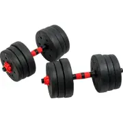 NNEDSZ 20kg Adjustable Rubber Dumbbell Set Barbell Home GYM Exercise Weights