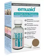 Emuaid Overnight Acne Treatment 2% Salicylic Acid-Rosacea, Cystic Acne (1 Fl oz)