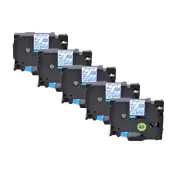 5PK Compatible for Brother P-touch TZ TZe 143 Blue on Clear Label Tape 3/4" 18mm
