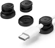 Spigen LD102 Singular Magnetic Cable Holder, Management, Desktop Multipurpose Organizer, 3-Clip Cord Keeper for USB-C and HDMI Wires [3-Pack] - Black