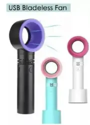 360 Degree Mini Advanced Portable Bladeless Hand Held Electric Fan -PINK/WHITE