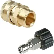 Pressure Washer Quick Connect Fittings, M22 15mm to 3/8 Inch Quick Connect Kit, Pressure Washer Hose Adapter