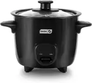 DASH Mini Rice Cooker Steamer with Removable Nonstick Pot, Keep Warm Black