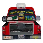 Black Tailgate Utility Lighter 3-in-1 Corkscrew Bottle Opener Extends Refillable