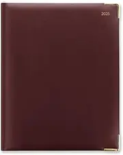Letts of London Classic Quarto vertical week to view with appointments 2025 diary - burgundy