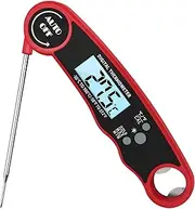 AIKIDS Meat Thermometer Food Thermometer - Waterproof Digital Instant Read Kitchen Thermometer with Backlight and Hold Record, with Magnet and Corkscrew for Cooking Deep Frying Grilling BBQ Liquids