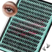 Lash Clusters 280Pcs 40D 50D Eyelashes Cluster D Curl Individual Wispy Lashes Cluster for DIY Cluster Eyelash Extensions at Home for Beginners (40D+50D,12mm)