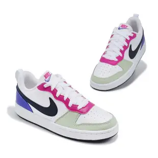 【NIKE 耐吉】休閒鞋 Court Borough Low 2 SE GS 大童 女鞋 藍 綠 桃紅 皮革 低筒(DV5456-108)