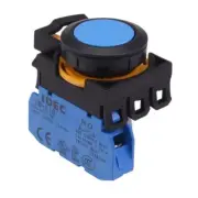 IDEC CW Series Blue 22.3mm Maintained Flush Push Button Switch 1NO IP65