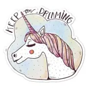 Keep On Dreaming Unicorn, Vinyl Decal Sticker, Indoor Outdoor, 3 Sizes, #7789