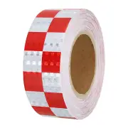 Reflective Tape, 2"x82 Ft Waterproof Reflective Tape, Grid White Red