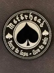 MOTORHEAD BORN TO LOSE LOGO WOVEN SEW OR IRON ON ROUND PATCH OFFICIALLY LICENSED