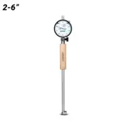 Accud DIAL BORE GAUGE 2-6" 12.8mm Anvil, 0.25" Range,Wooden Handle AC-252-060-11