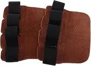 JUMPLAWN Gym Hand Grip Pads Leather Grip Pads Leather Lifting Gloves Fitness Grip Pads Lifting Hand Grips Exercise Training Grips Lifting Grips Gloves Grip Support Grip Gloves Brown