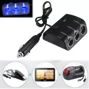 3-Way Car Socket Lighter Power DC Outlet Splitter Adapter + 2-USB Port