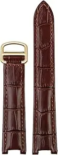 [MGTCAR] Genuine Leather Watchband Men Women For Cartier PASHA W3108/HPI004 Folding Buckle Concave Strap 21x15m 20x12mm 18x10mm Watchbands