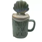 Rae Dunn Part Of Your World Mug Blue Shell Iridescent