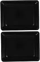 GRIRIW 2pcs Commercial Enamel Baking Tray Oven Tray Baking Dishes for Oven Roast Pan Cookie Pan Enamel Black