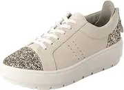VUE(ビュー) [View] VM81693 Women's Lace-up Leather Concise Sneakers White Gold Ivory 22.5 cm, White Gold Ivory, 22.5 cm