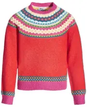 Epic Threads Toddler & Little Girls Fairisle Pullover Sweater, - Fiesta Red